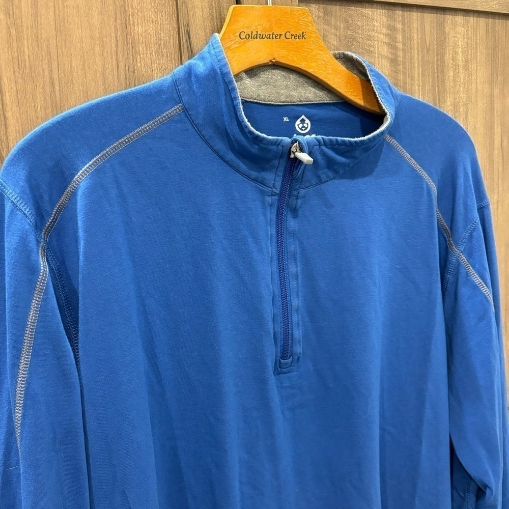 Tasc XL Bamboo Performance Quarter Zip Pullover blue Organic Cotton - Picture 4 of 12